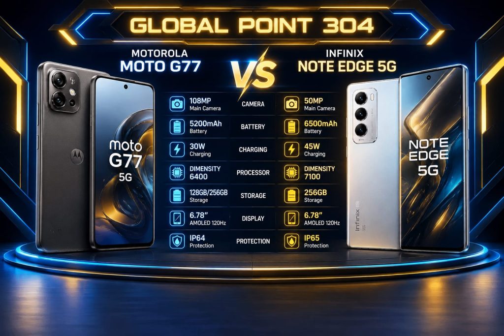 Motorola Moto G77 vs Infinix Note Edge 5G side by side comparison
